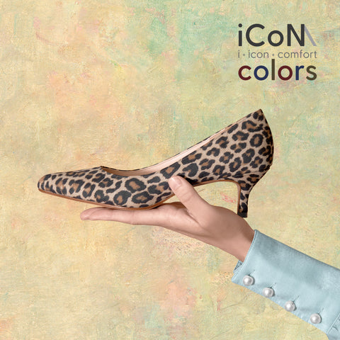 20%OFF：2024AW：iCoN COLORS：ポインテッドトゥ スエード パンプス（C57172）レオパードS/mamian（マミアン）