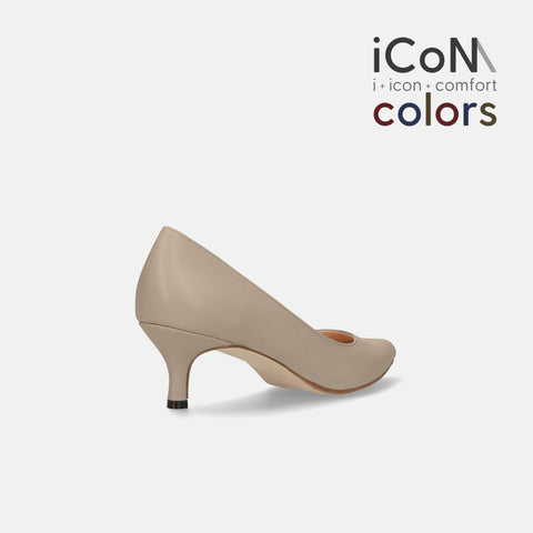 2024AW：iCoN COLORS：ポインテッドトゥ スムース パンプス（C57173）グレージュ/mamian（マミアン）