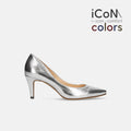 2024AW：iCoN COLORS：ポインテッドトゥ スムース パンプス（C76533）シルバー/mamian（マミアン）