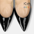 15%OFF：2025SS：iCoN COLORS：ポインテッドトゥ エナメル パンプス（C76531）ブラックE/mamian（マミアン）