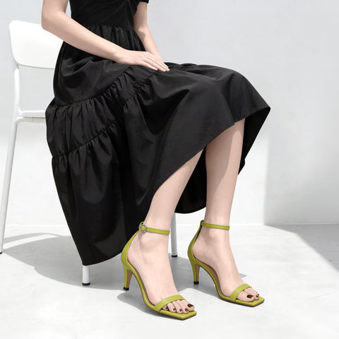 15% OFF: Simple Strap Sandals (735) Smoky Green
