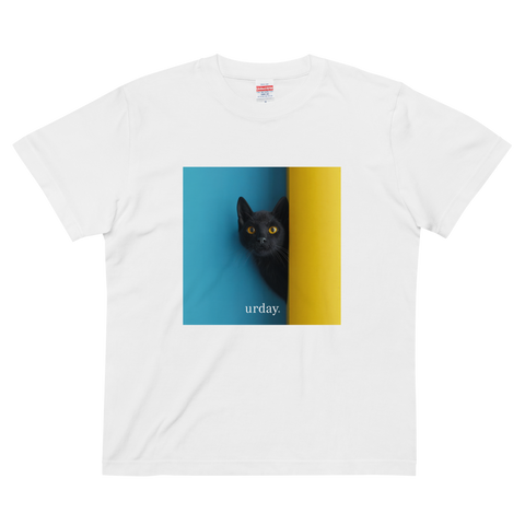 urday【Animal／Black Cat／BY】フォトTシャツ（2649413）ホワイト/urday（マミアン）