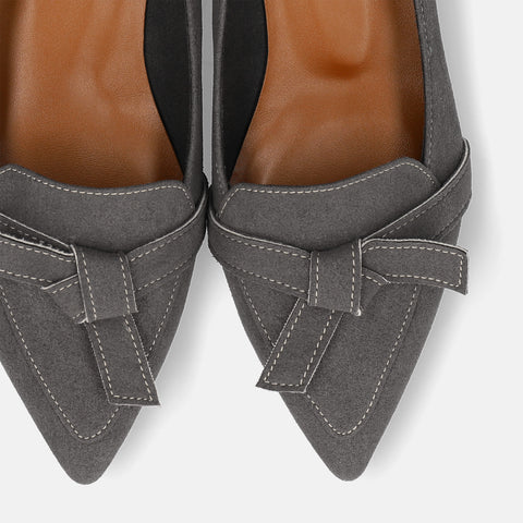 2025AW：ステッチリボン ローファー（m17016）チャコールS/mamian（マミアン）