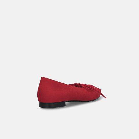 2025AW：レースアップデザイン フラットシューズ（m17060）レッドS/mamian（マミアン）