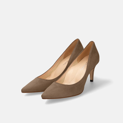 2025AW：iCoN COLORS：ポインテッドトゥ スエード パンプス（C76532）トープS/mamian（マミアン）