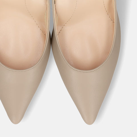 2025AW：iCoN COLORS：ポインテッドトゥ スムース パンプス（C76533）グレージュ/mamian（マミアン）