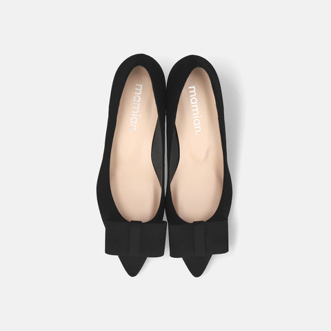 2025AW：スクエアリボン パンプス（m45010）ブラックS/mamian（マミアン）