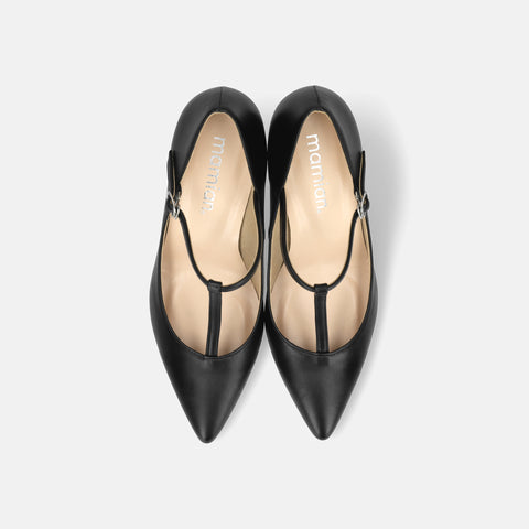 15% OFF: 2024SS: T-strap pumps with 7cm heel (m72003) Black