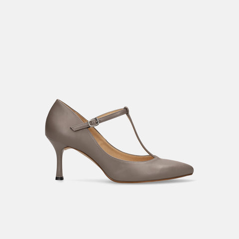 15% OFF: 2024SS: T-strap pumps with 7cm heel (m72003) beige
