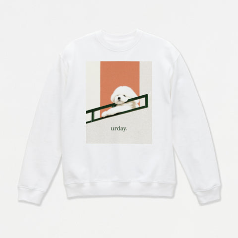 予約：urday【dog】アートワークスウェットシャツ（u-a-sw-0001-07）ホワイト